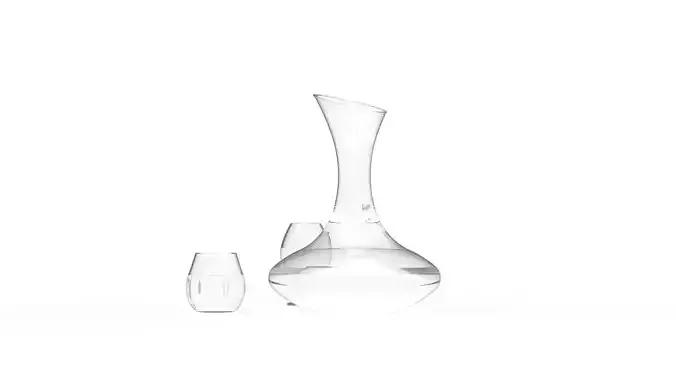 BOTTLE AND GLASS-WHITE