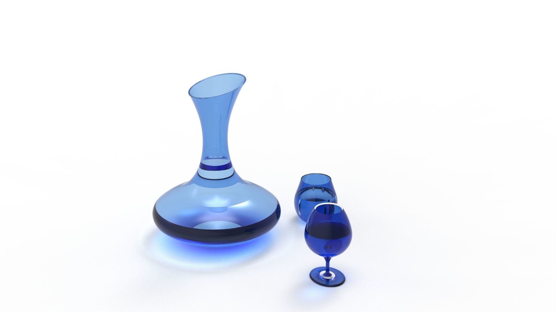 BOTTLE AND GLASS-BLUE Low-poly 3D model_20
