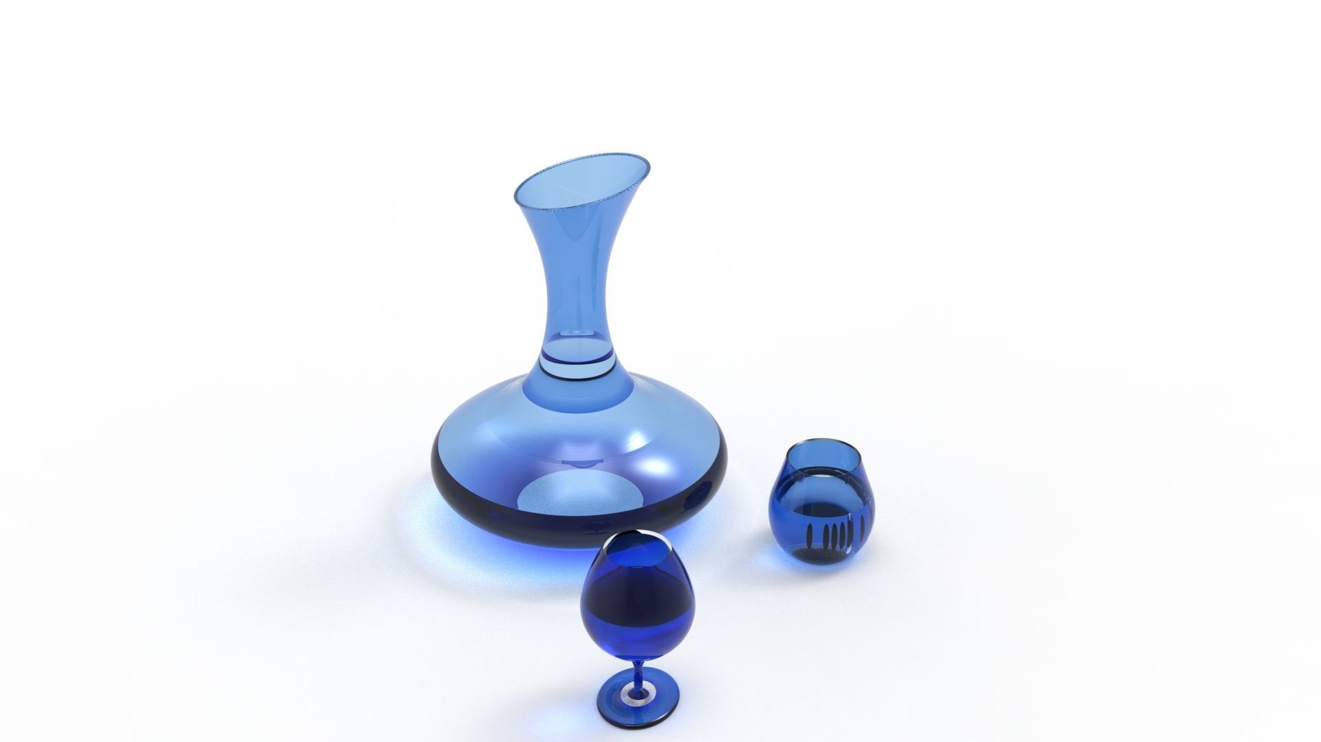 BOTTLE AND GLASS-BLUE Low-poly 3D model_53