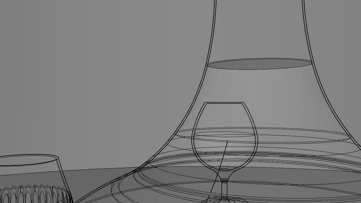 BOTTLE AND GLASS-BLUE Low-poly 3D model_19