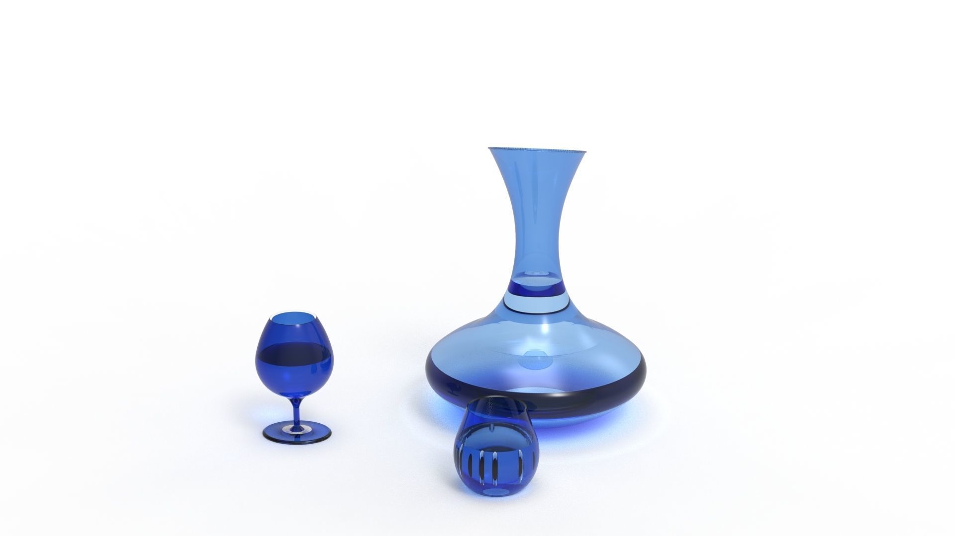 BOTTLE AND GLASS-BLUE Low-poly 3D model_54