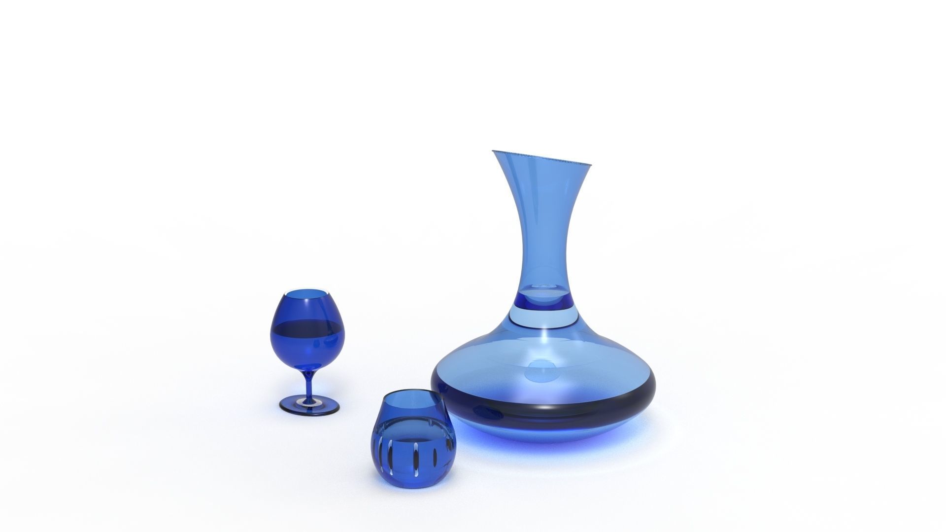 BOTTLE AND GLASS-BLUE Low-poly 3D model_37