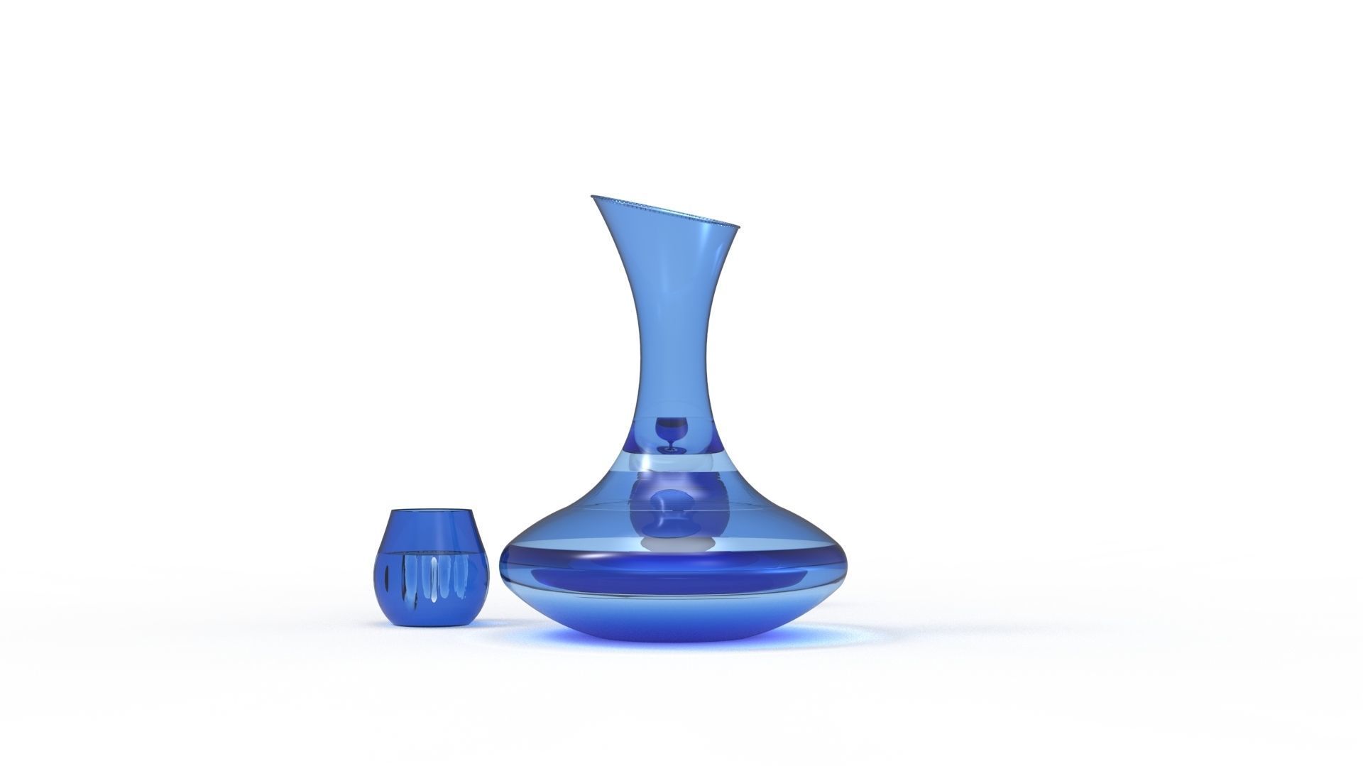 BOTTLE AND GLASS-BLUE Low-poly 3D model_10
