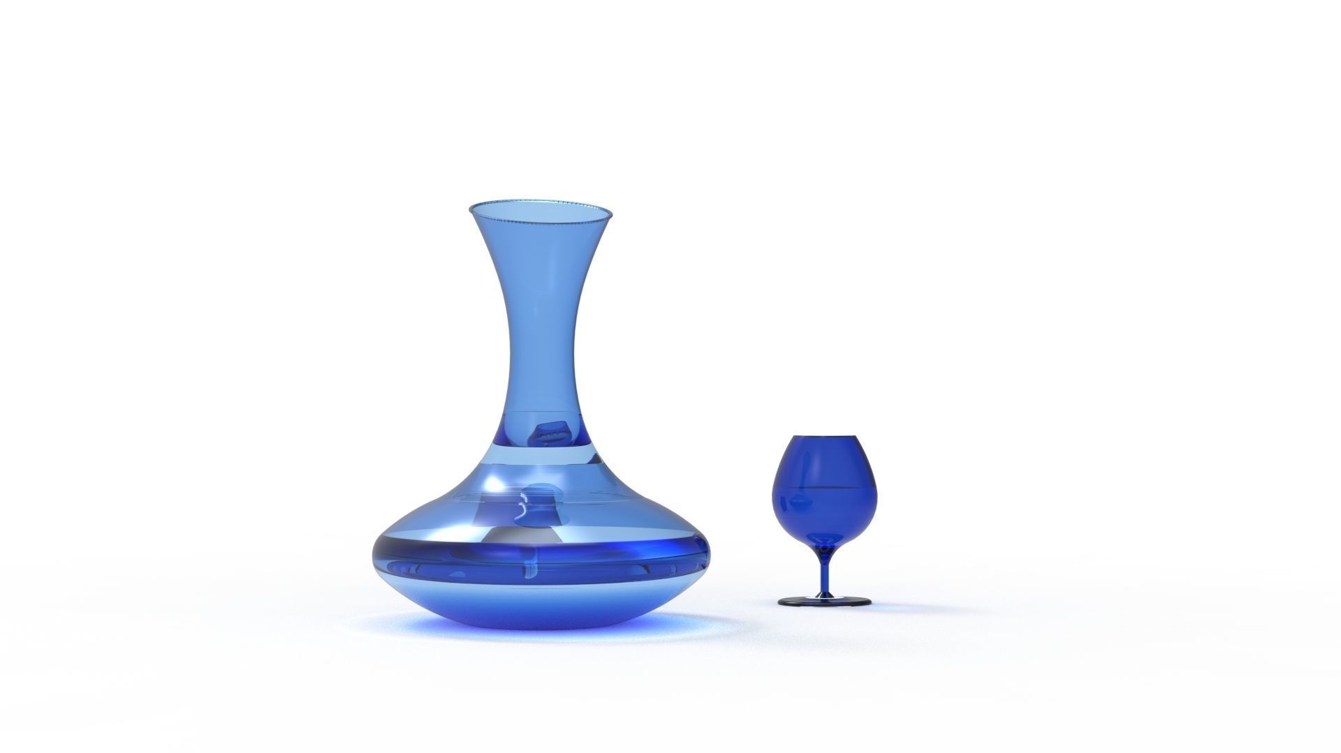 BOTTLE AND GLASS-BLUE Low-poly 3D model_43