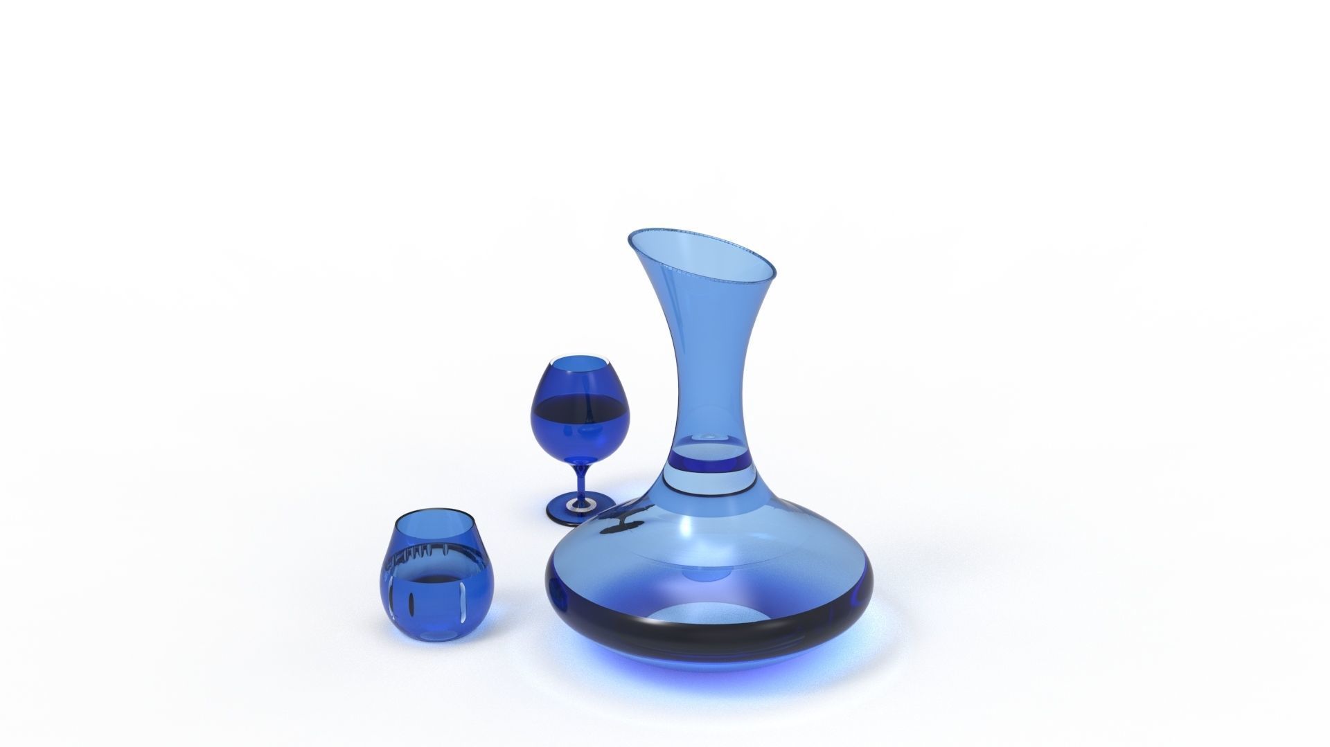 BOTTLE AND GLASS-BLUE Low-poly 3D model_57