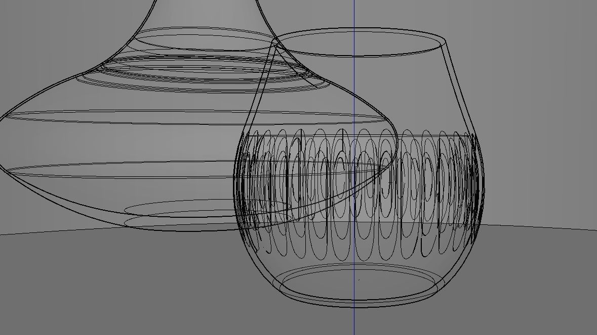 BOTTLE AND GLASS-BLUE Low-poly 3D model_18