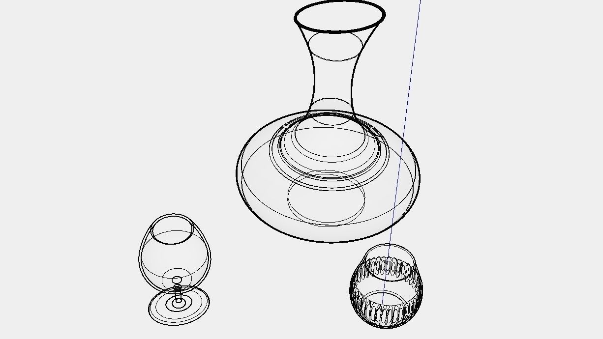 BOTTLE AND GLASS-BLUE Low-poly 3D model_6