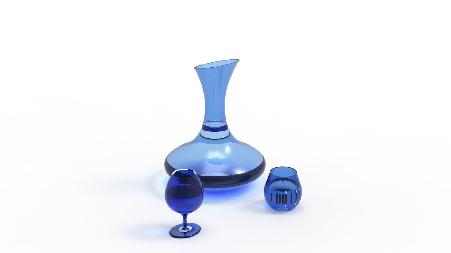 BOTTLE AND GLASS-BLUE Low-poly 3D model_61