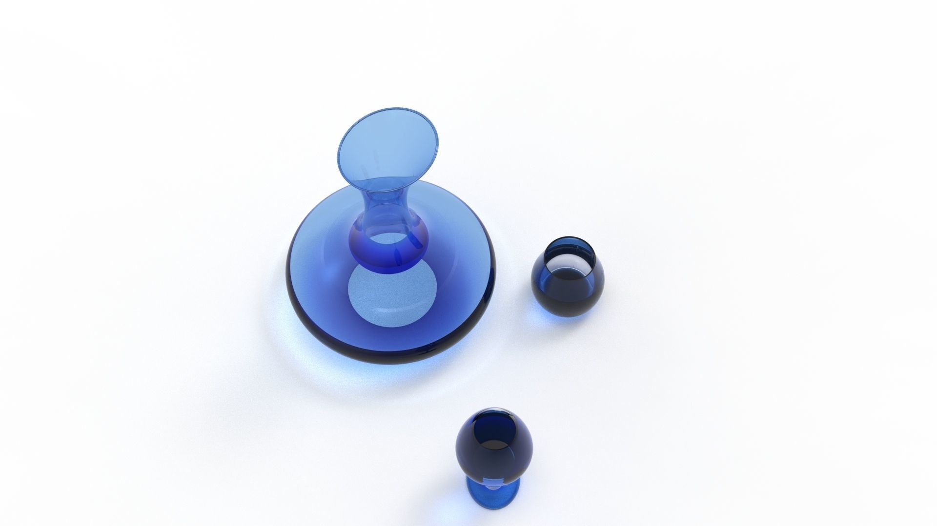 BOTTLE AND GLASS-BLUE Low-poly 3D model_66