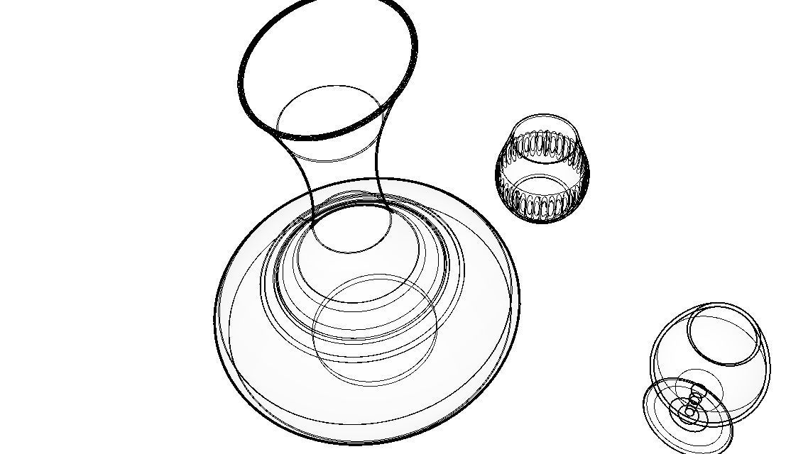 BOTTLE AND GLASS-BLUE Low-poly 3D model_17