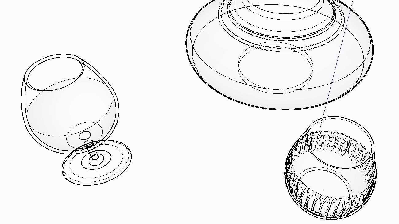 BOTTLE AND GLASS-BLUE Low-poly 3D model_11