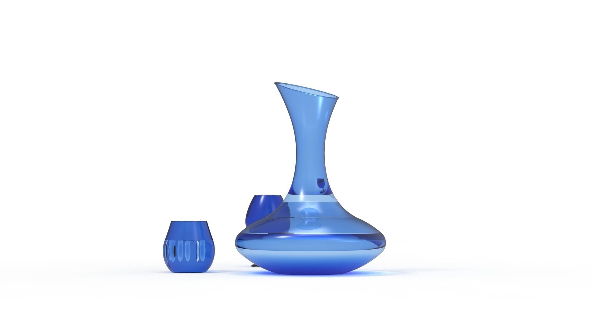 BOTTLE AND GLASS-BLUE Low-poly 3D model_22