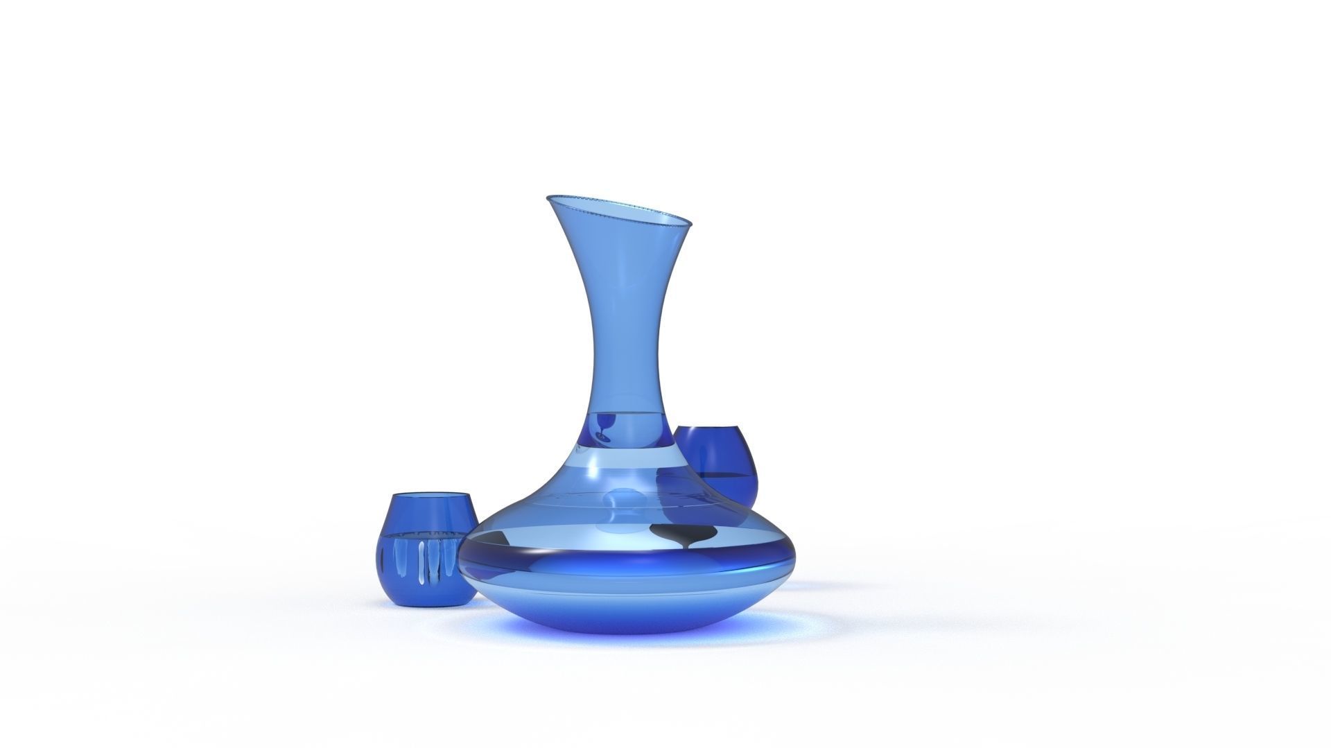 BOTTLE AND GLASS-BLUE Low-poly 3D model_51