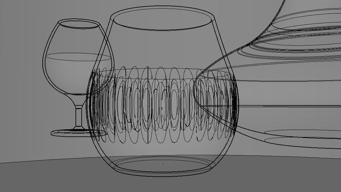 BOTTLE AND GLASS-BLUE Low-poly 3D model_21