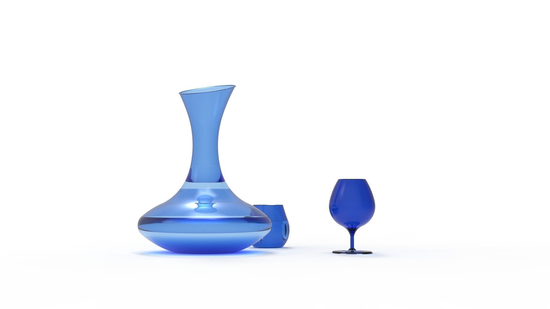 BOTTLE AND GLASS-BLUE Low-poly 3D model_41