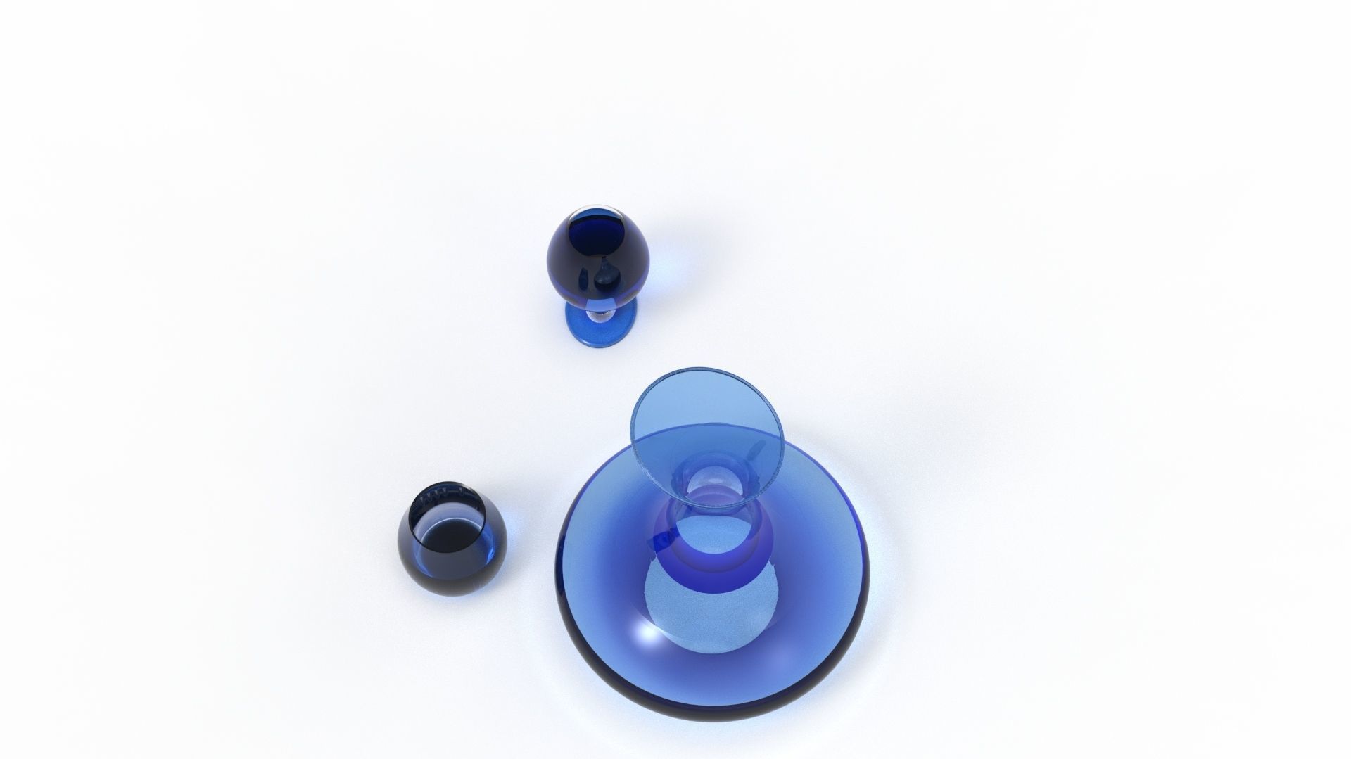 BOTTLE AND GLASS-BLUE Low-poly 3D model_62