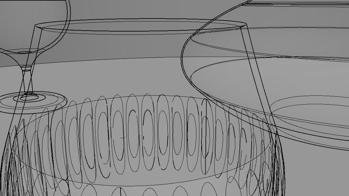 BOTTLE AND GLASS-BLUE Low-poly 3D model_28