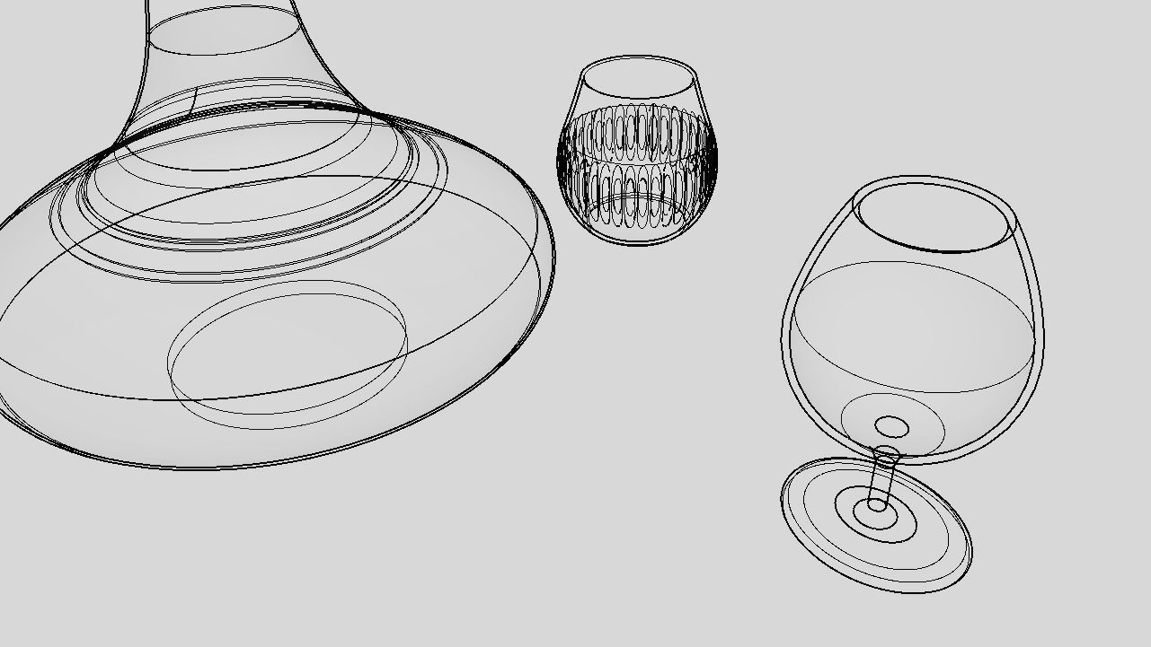 BOTTLE AND GLASS-BLUE Low-poly 3D model_23