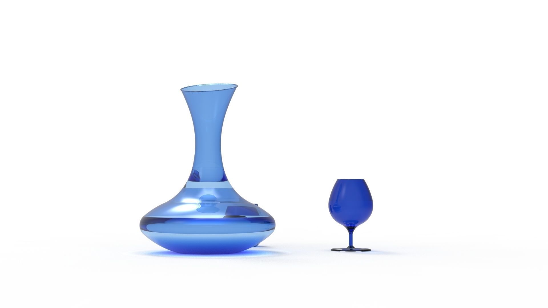 BOTTLE AND GLASS-BLUE Low-poly 3D model_47