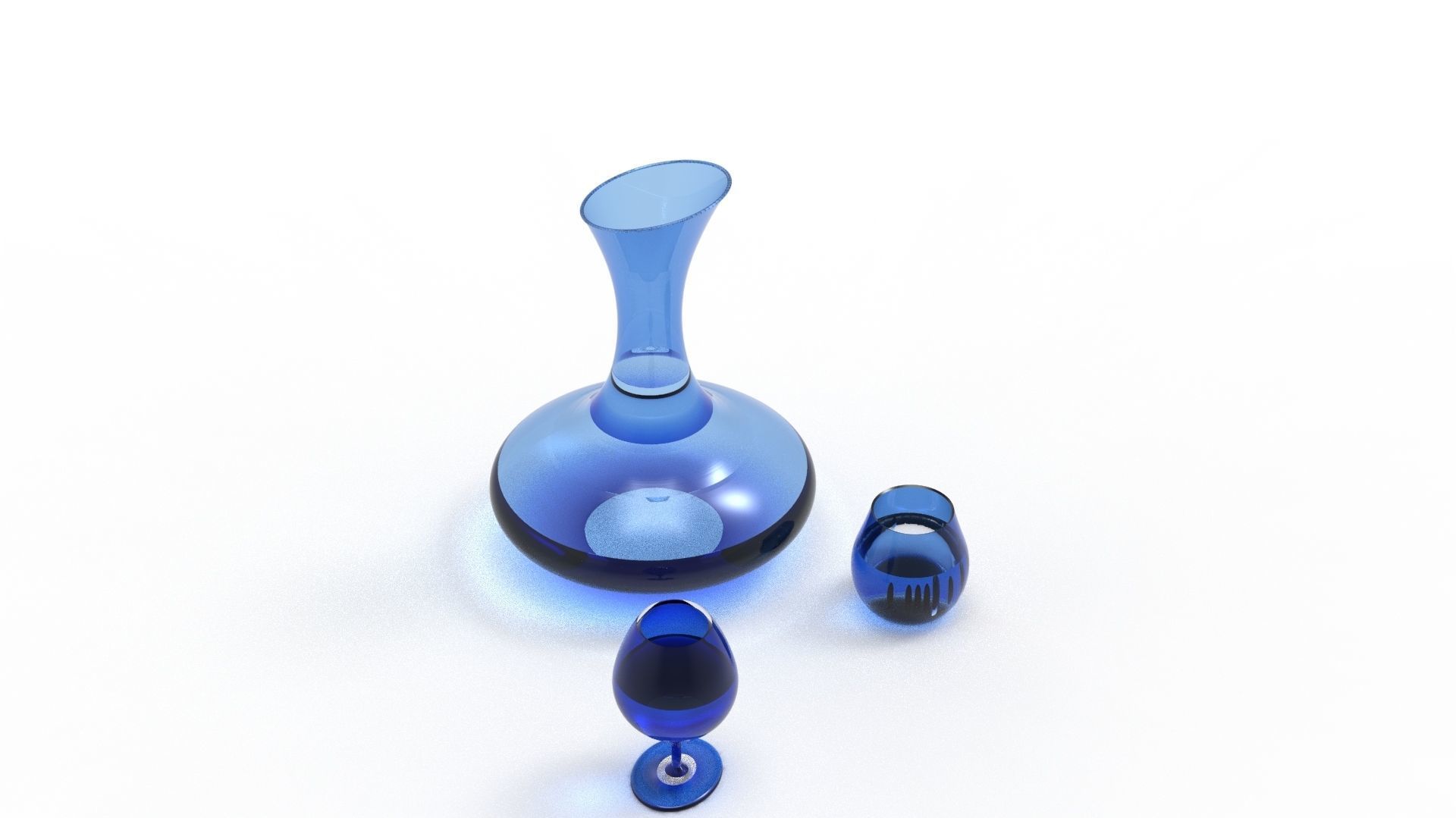 BOTTLE AND GLASS-BLUE Low-poly 3D model_65