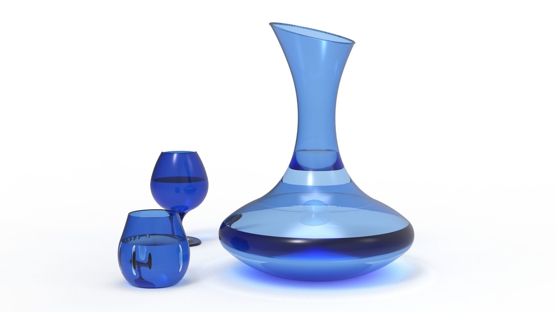 BOTTLE AND GLASS-BLUE Low-poly 3D model_55