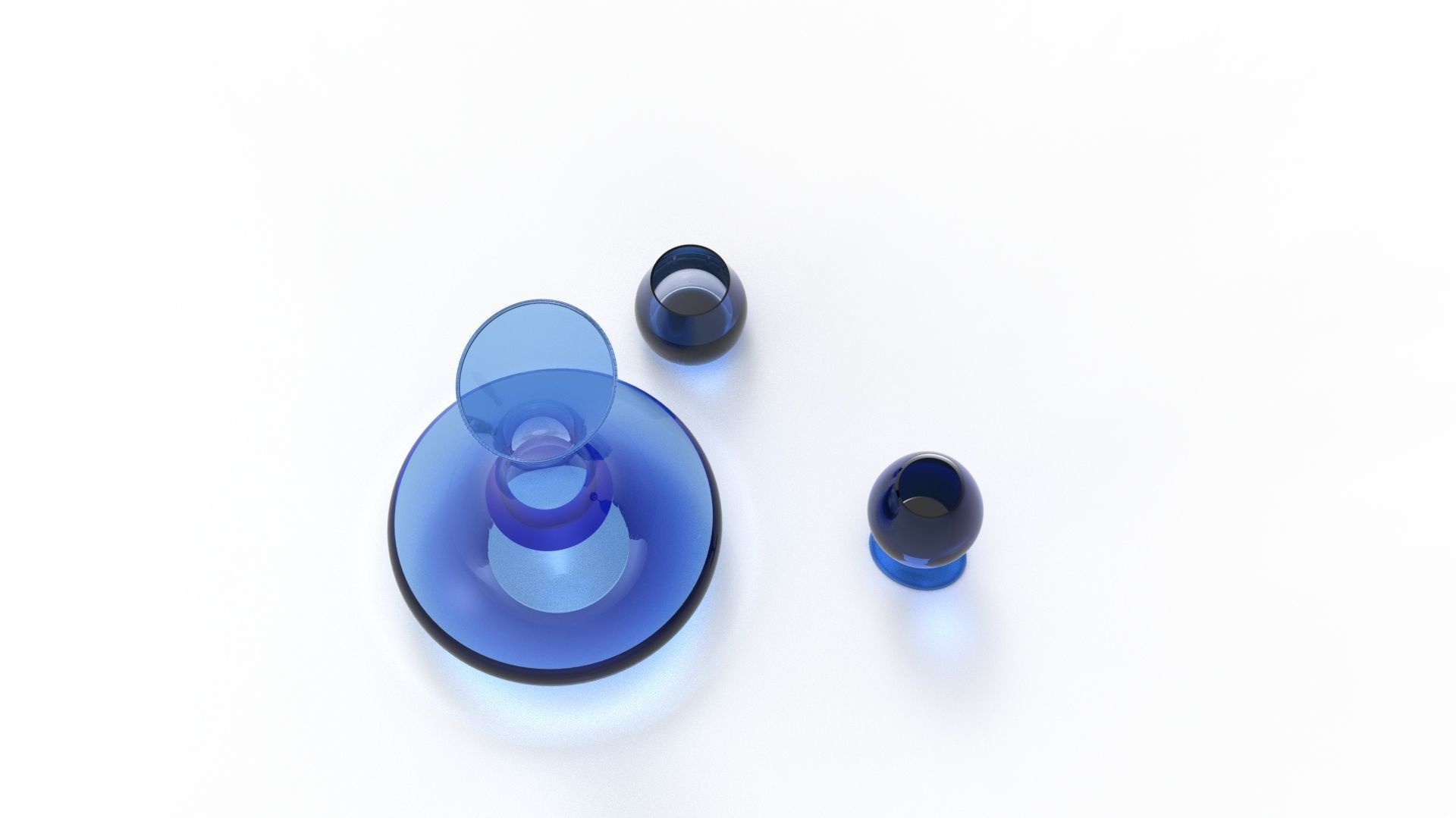 BOTTLE AND GLASS-BLUE Low-poly 3D model_39