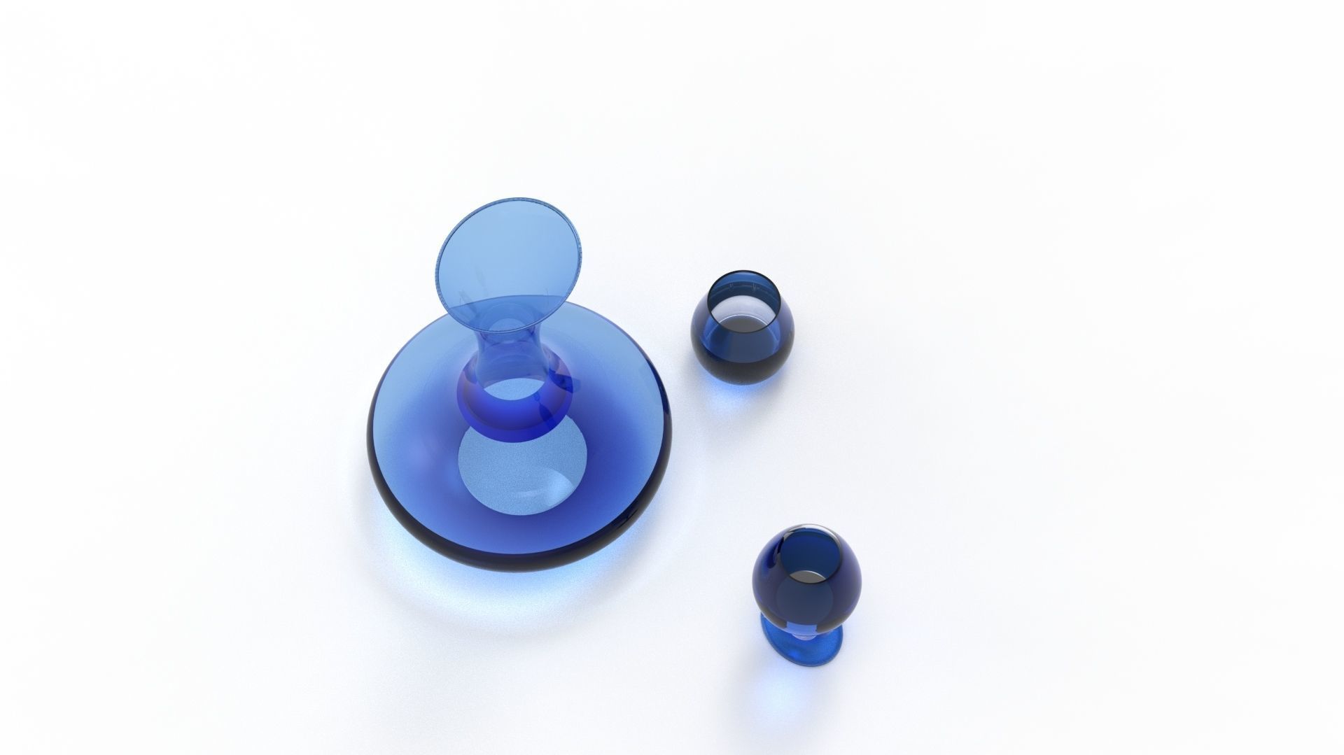 BOTTLE AND GLASS-BLUE Low-poly 3D model_40