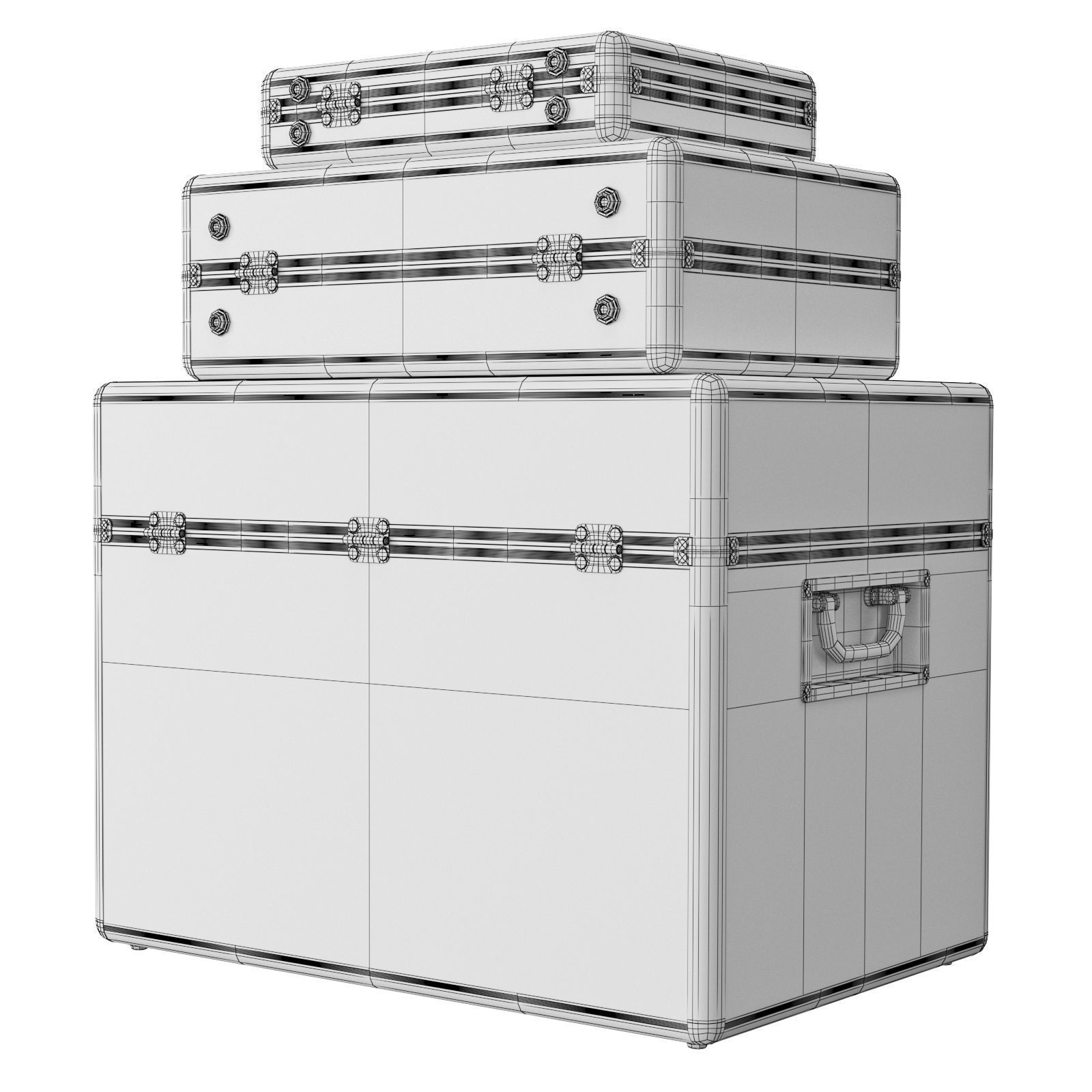 ROC Flight suitcase set 3D model_5