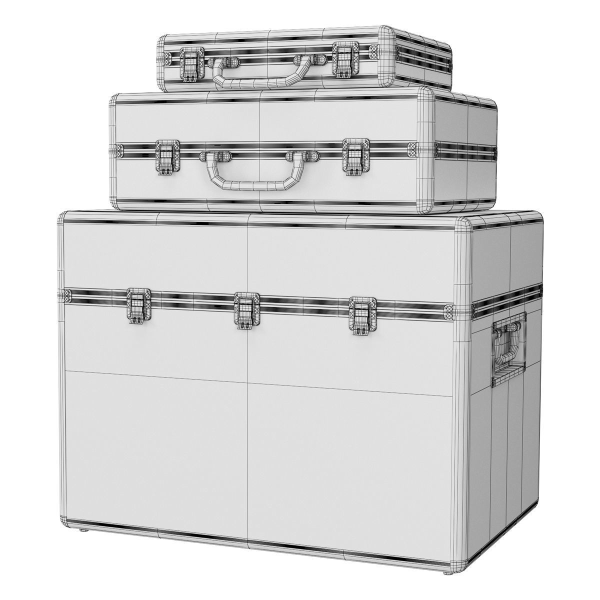 ROC Flight suitcase set 3D model_4