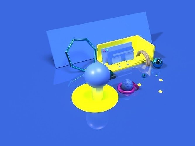 HD modern 3D modeling for UI project 3D print model