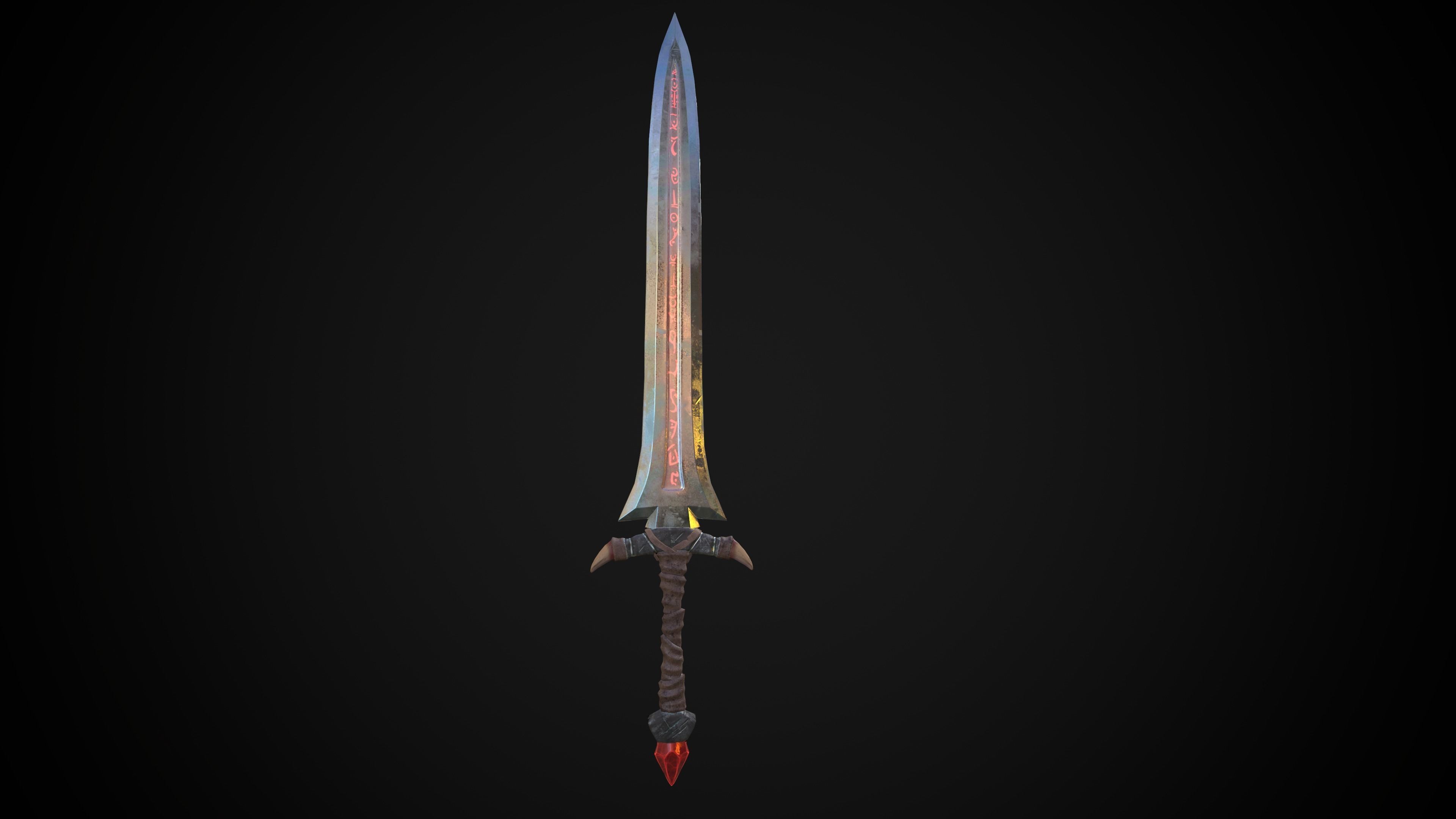 Crow Sword Low-poly 3D model_6