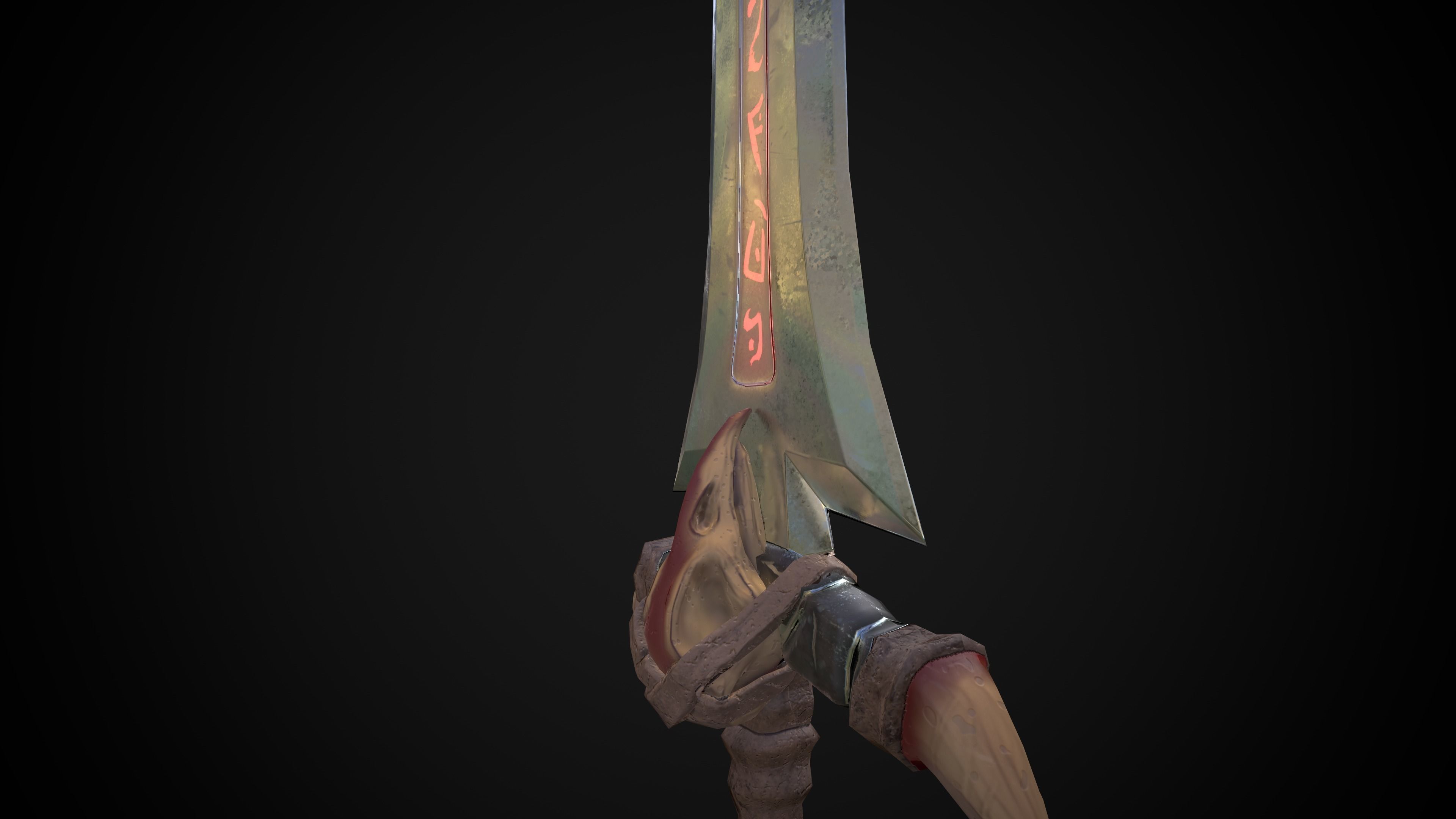 Crow Sword Low-poly 3D model_2