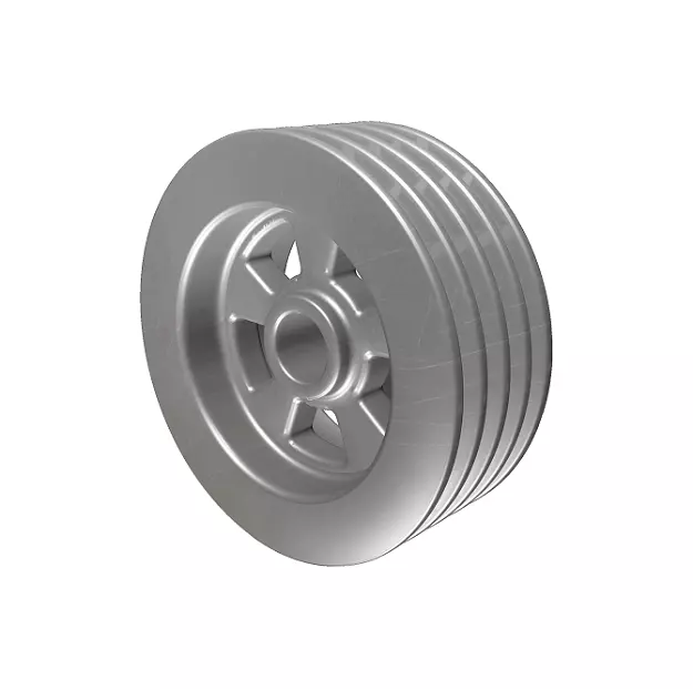 Classic Mechanical Pulley Low-poly 3D model_0