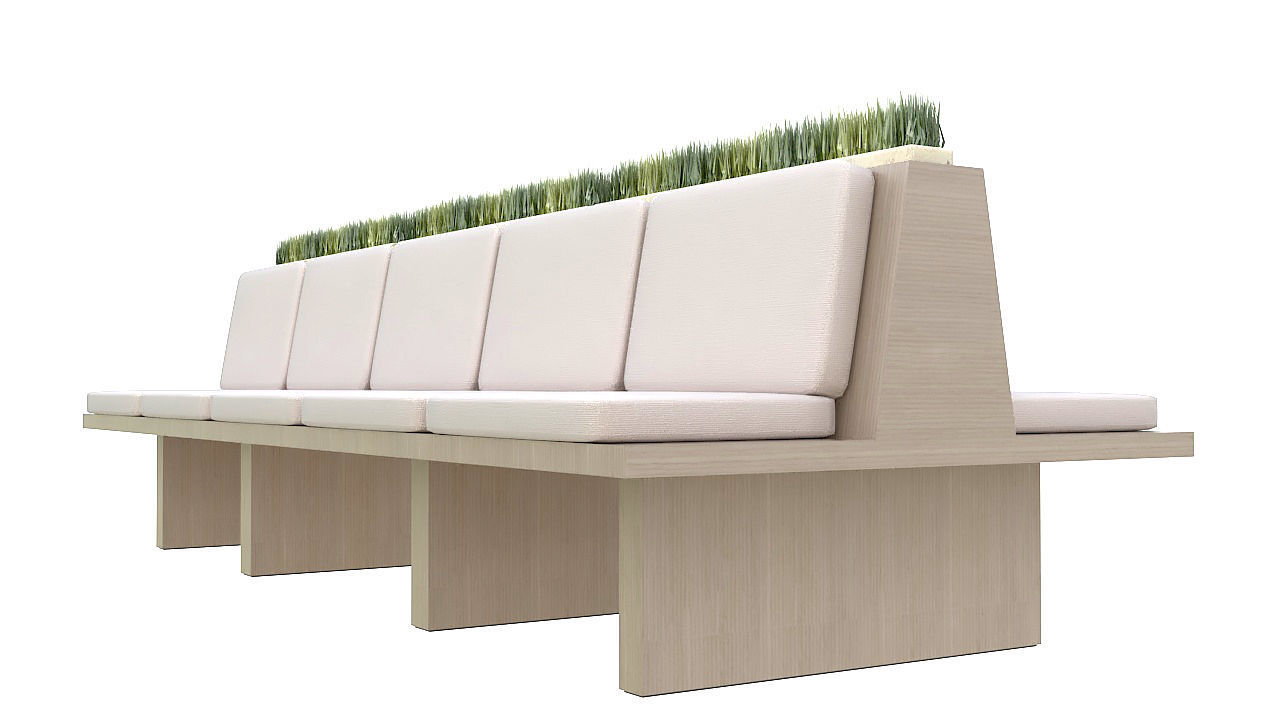 interior double sided bench 3D model_5
