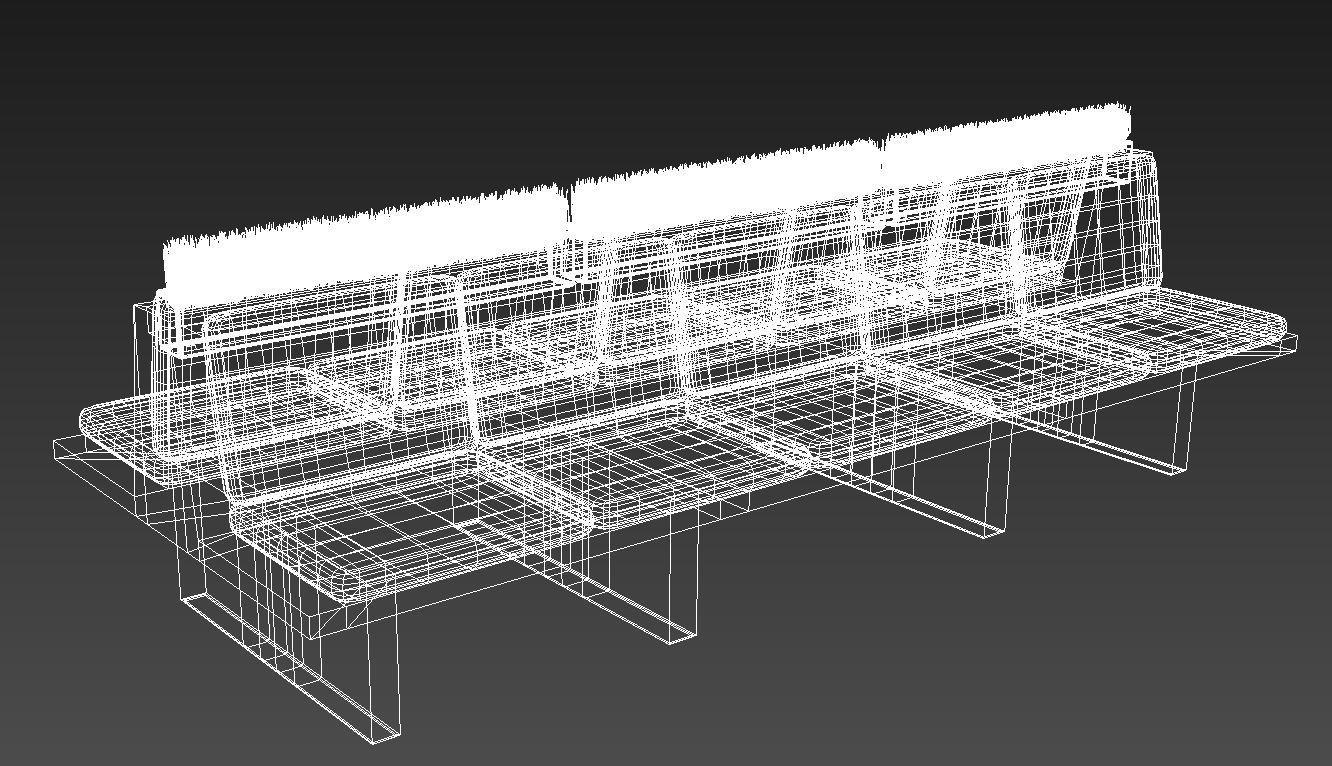 interior double sided bench 3D model_11