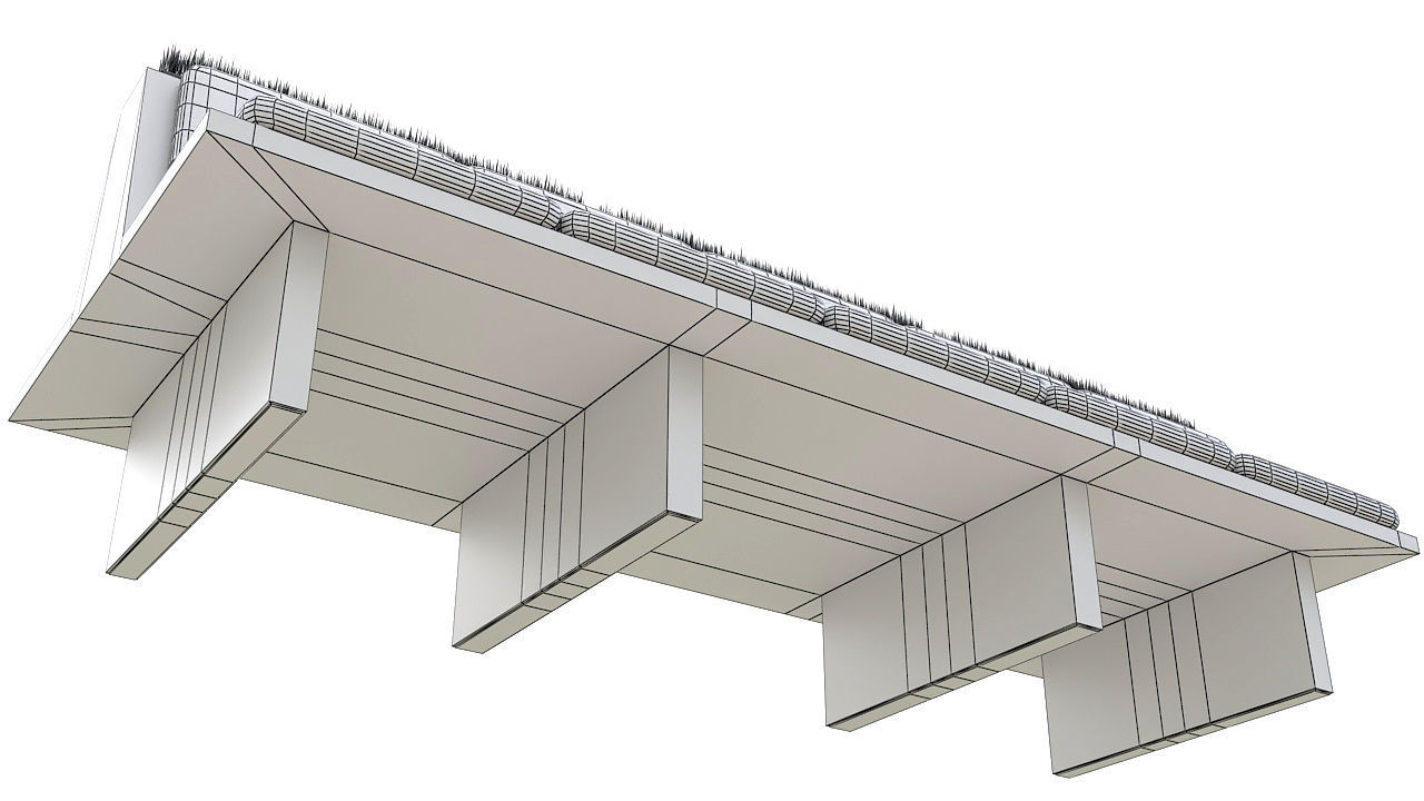interior double sided bench 3D model_9