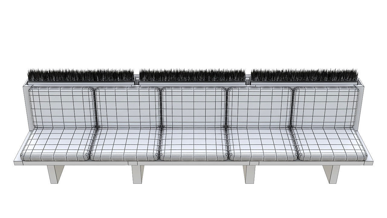 interior double sided bench 3D model_7