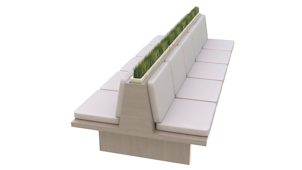 interior double sided bench 3D model_4