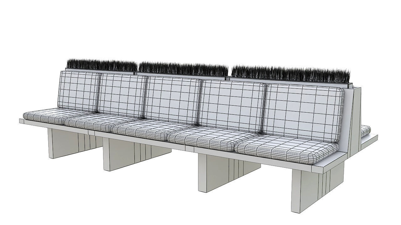 interior double sided bench 3D model_6