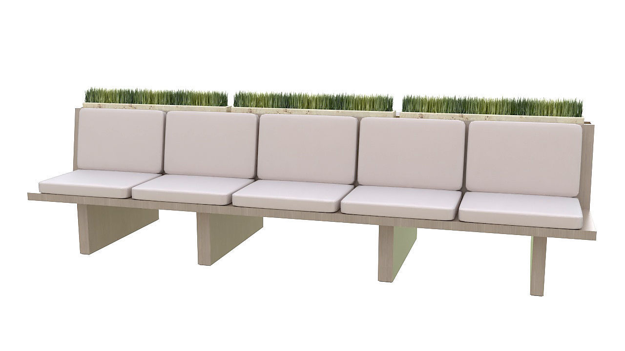 interior double sided bench 3D model_1