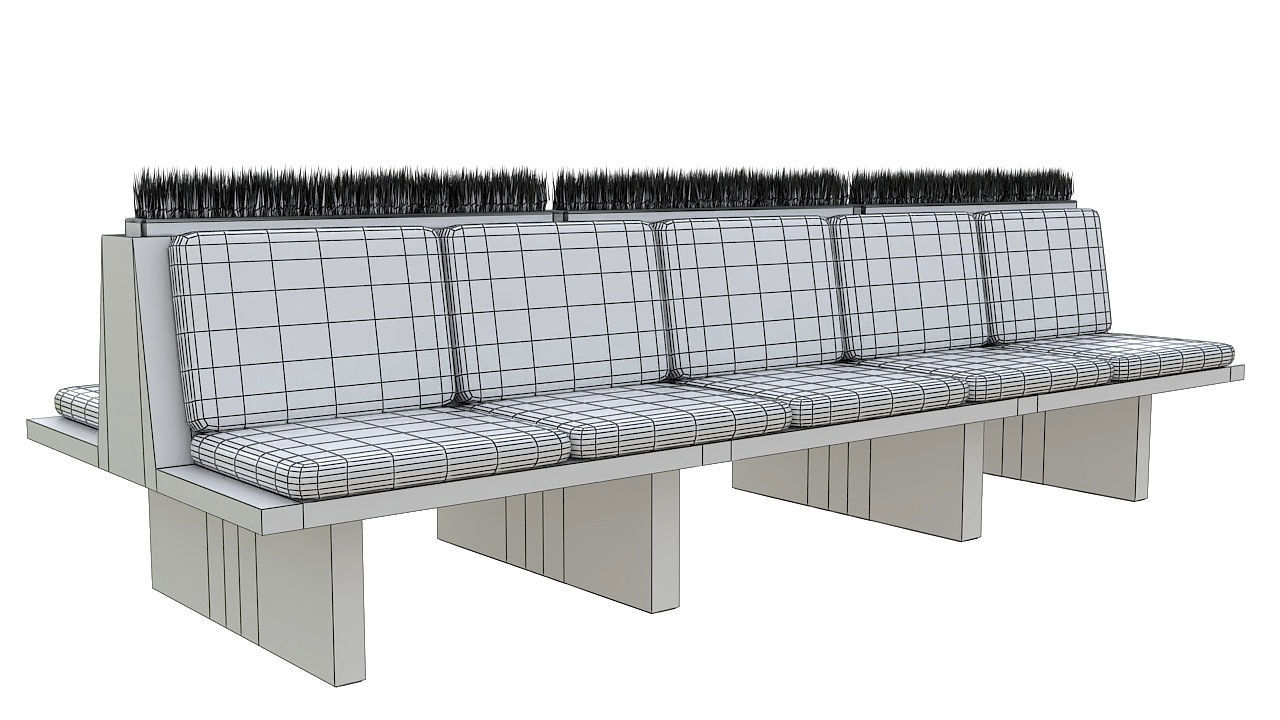 interior double sided bench 3D model_8
