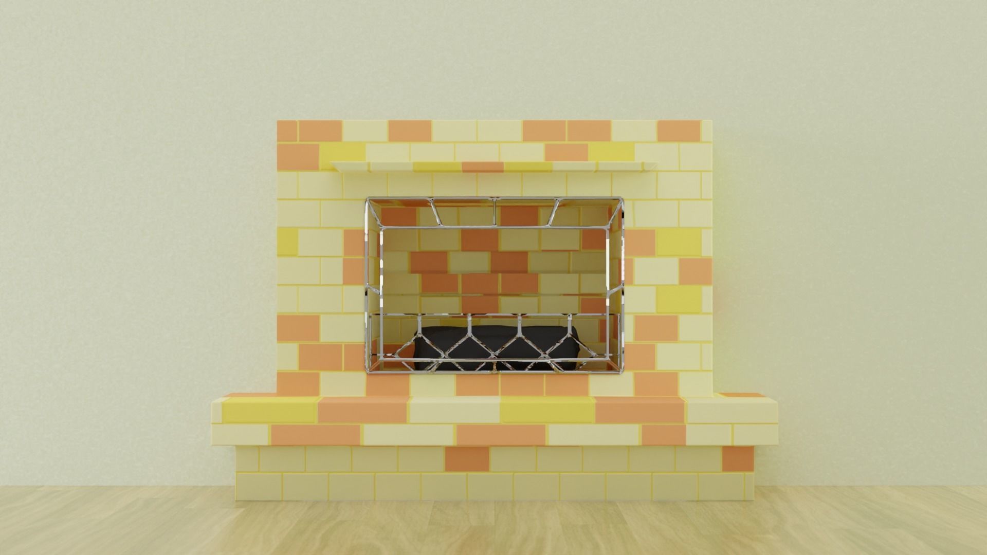Fireplace brick Free low-poly 3D model_3