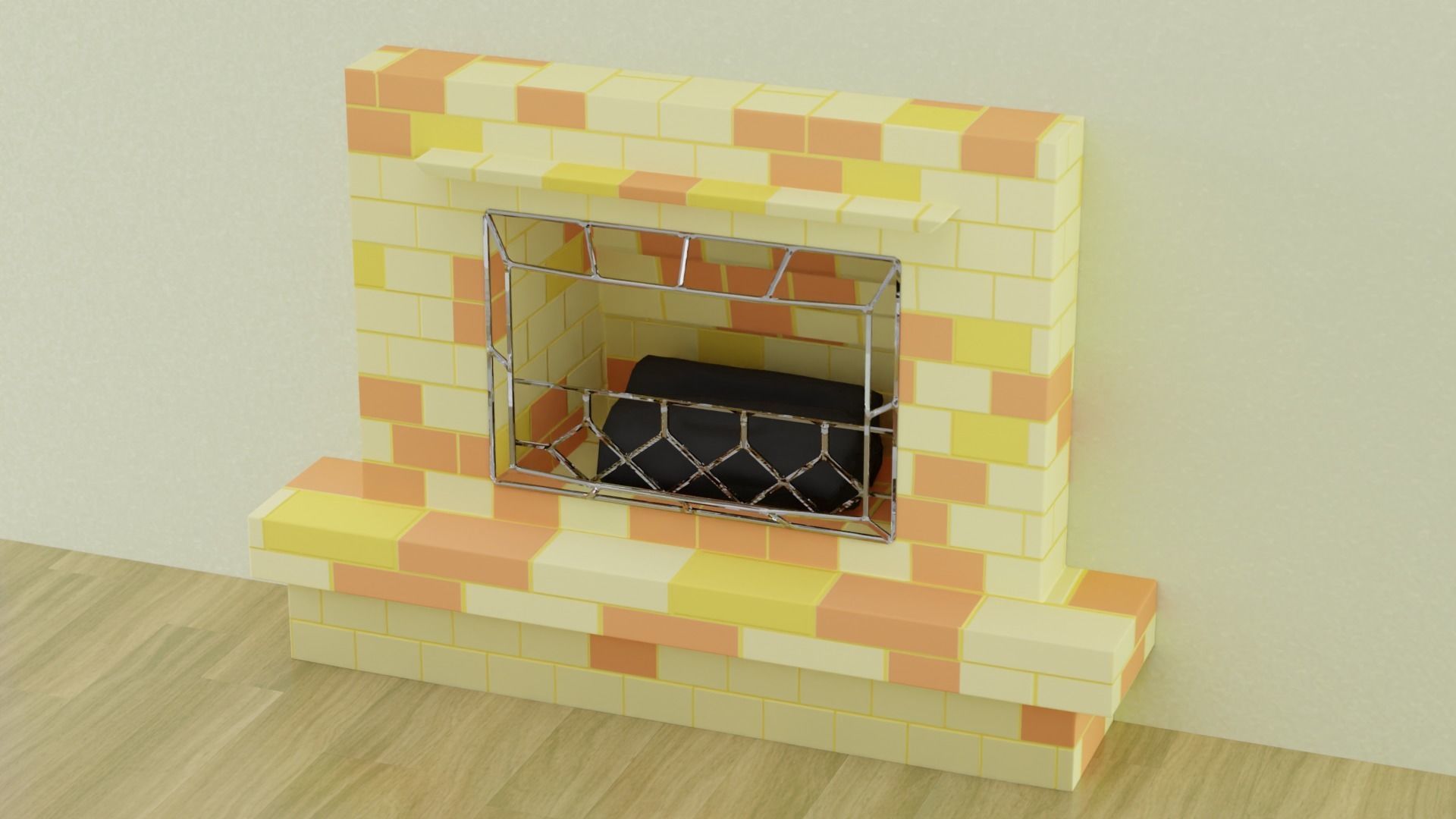 Fireplace brick Free low-poly 3D model_4