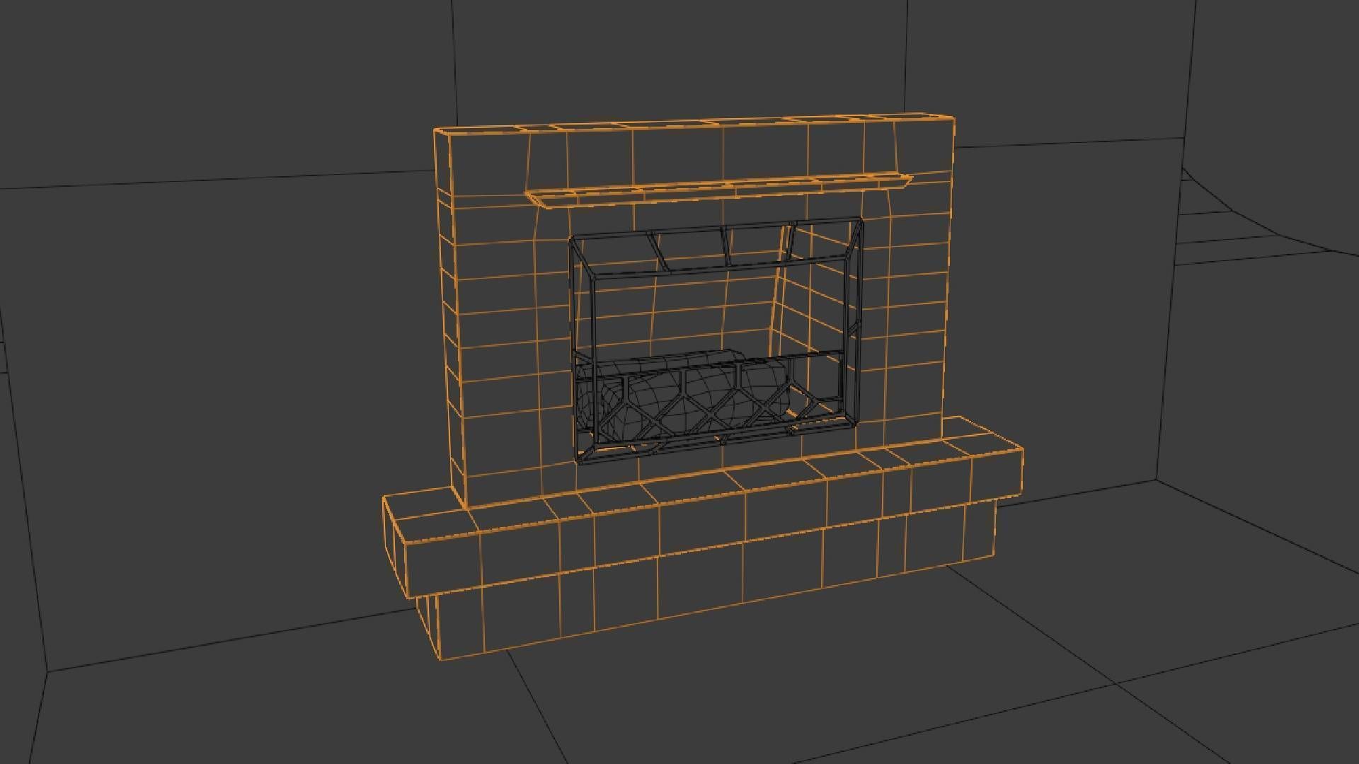 Fireplace brick Free low-poly 3D model_6