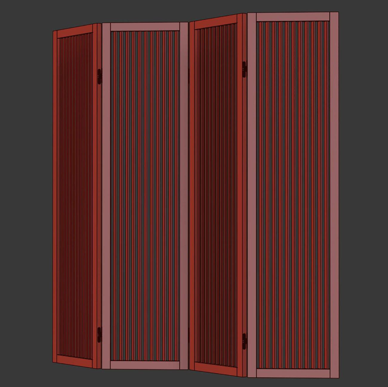 Decorative wooden screen  3D model_5