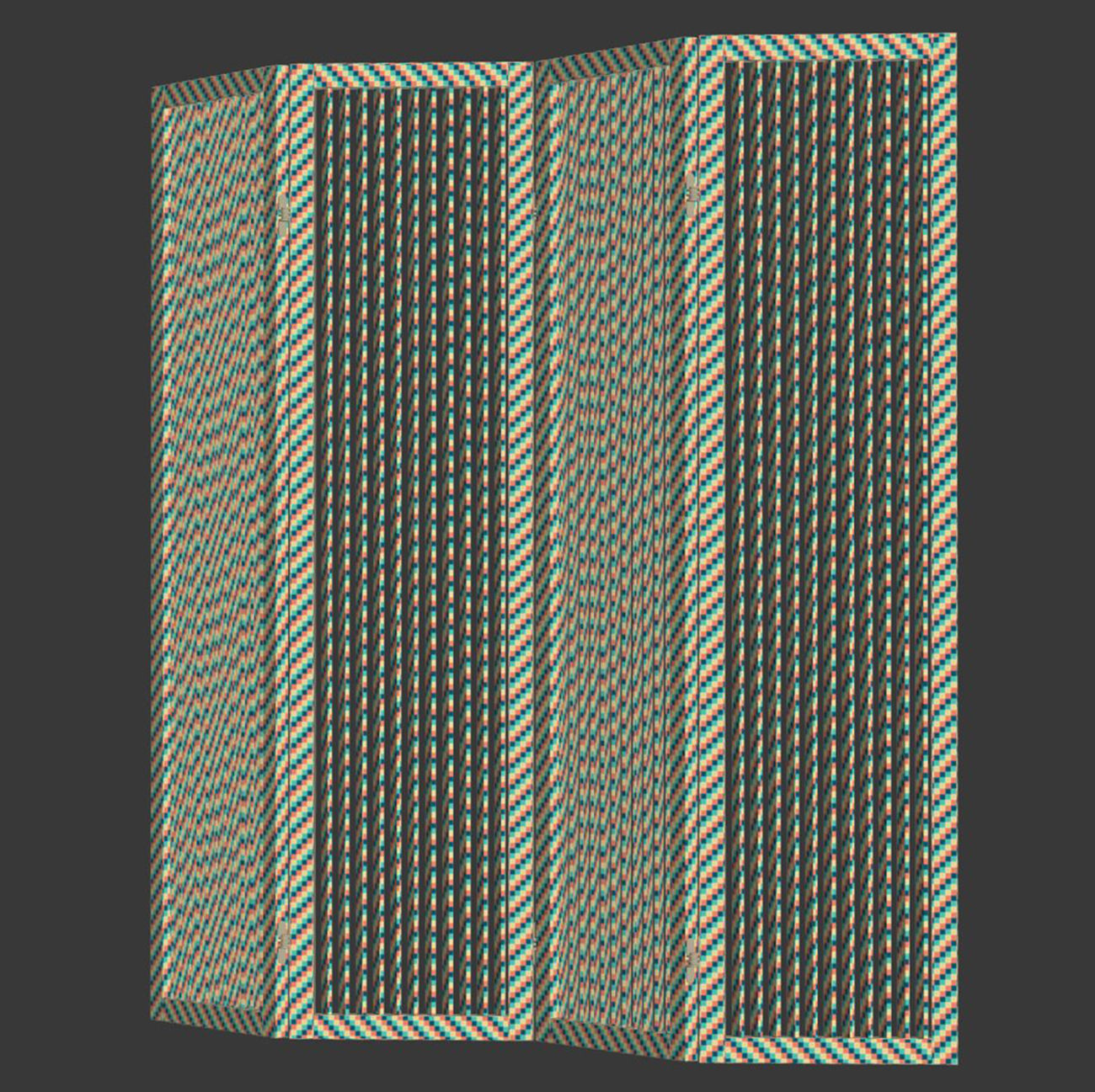 Decorative wooden screen  3D model_4