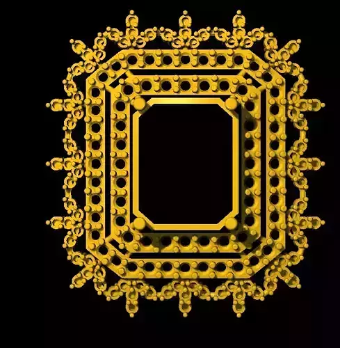 Sidepiece ornate gold frame