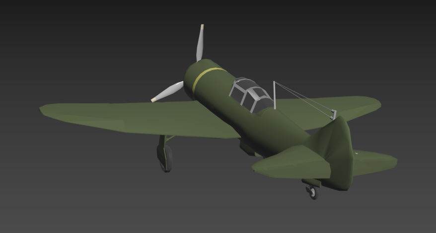 LA-5 FN Low-poly 3D model_9