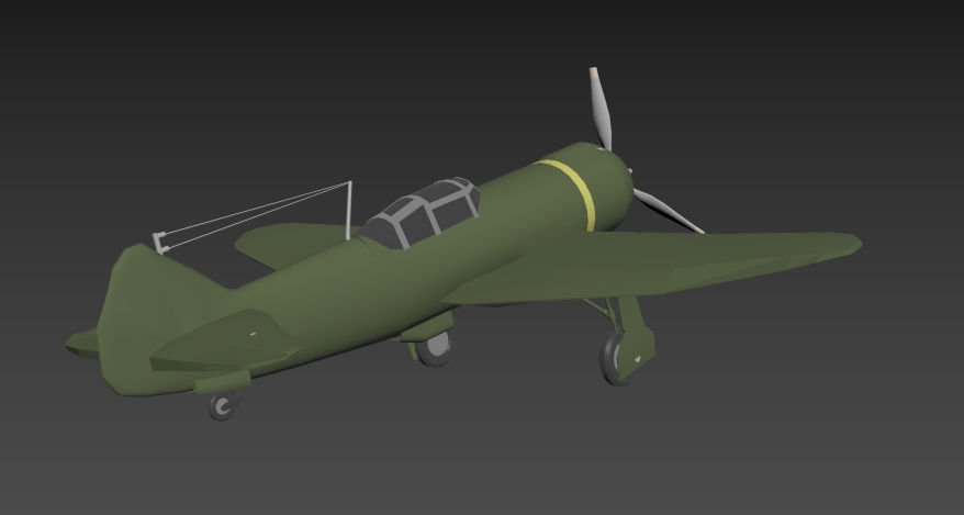 LA-5 FN Low-poly 3D model_6