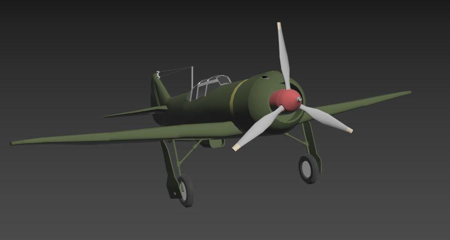LA-5 FN Low-poly 3D model_3